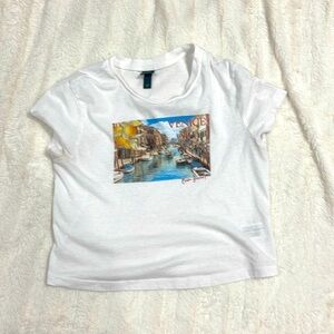 White Venice crop top size medium